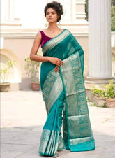 Organza Embroidry working saree